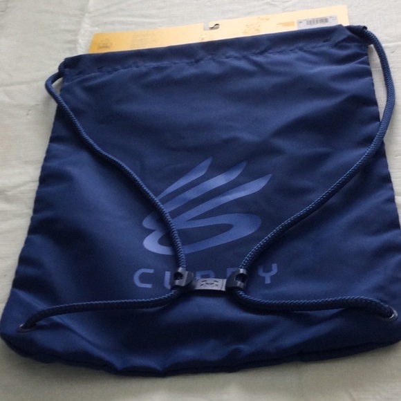 Under Armour Sack pack  18” L by 14” W color blue interior pocket  storage  #462 - Picture 2 of 7